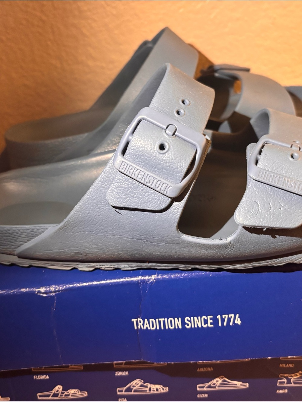 Birkenstock Arizona EVA Sandals in Light Blue